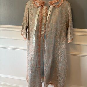 Vintage Lace and Silk Robe